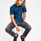Hugo Boss Men's Slim Fit Tonal Embroidered Logo Button Down Shirt Blue Size Medium