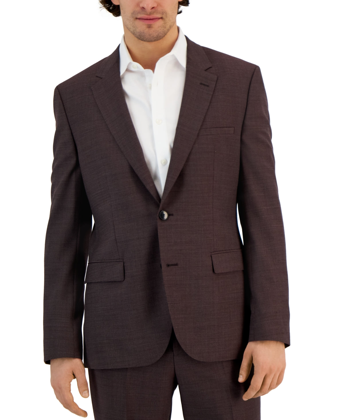 Hugo Boss Men's Modern Fit Super Flex Suit Jacket Red Size 42