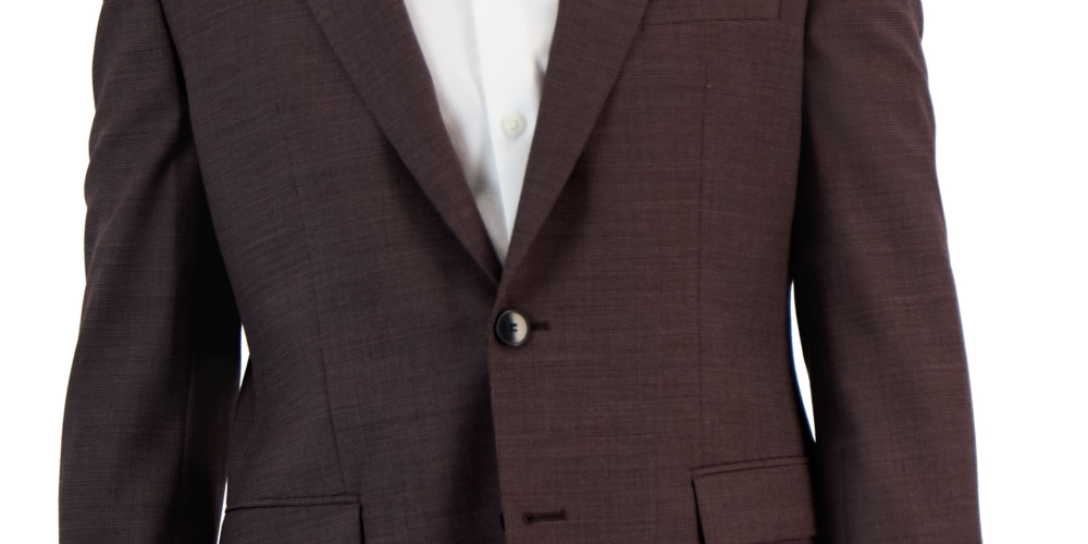 Hugo Boss Men's Modern Fit Super Flex Suit Jacket Red Size 42