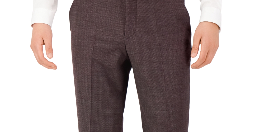 Hugo Boss Men's Modern Fit Super Flex Suit Pants Red Size 34