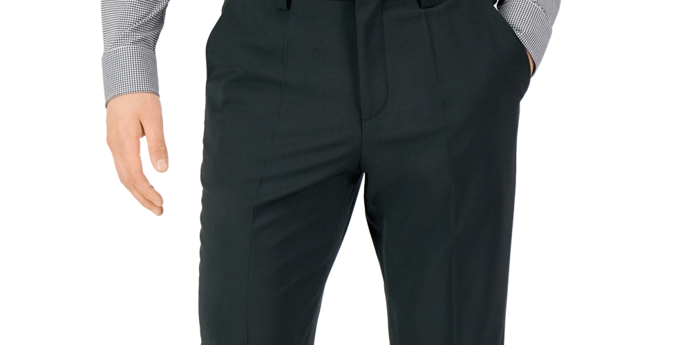 Hugo Boss Men's Modern Fit Super Flex Suit Pants Green Size 32