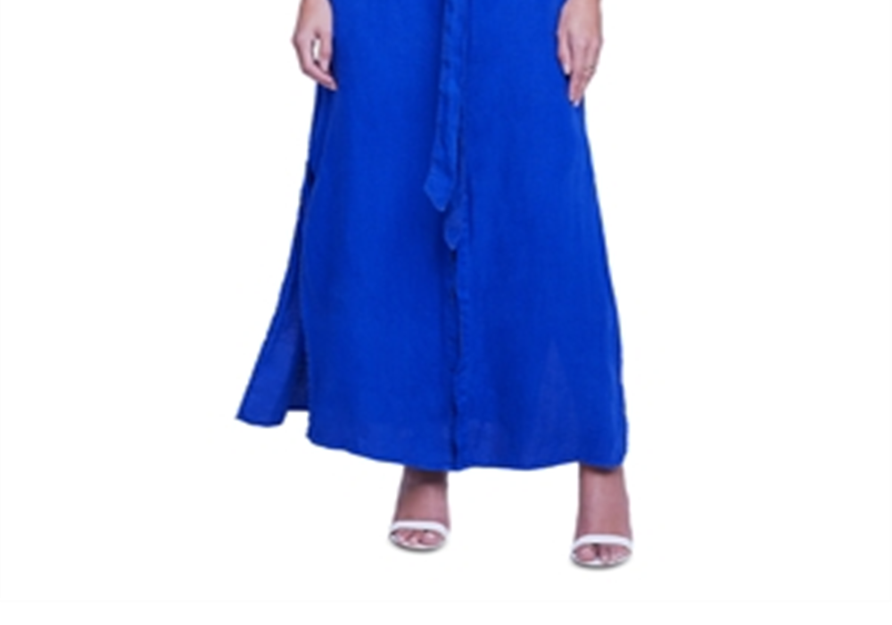L'Agence Cameron Belted Shirt Dress Blue Size M