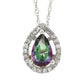 Treated Topaz Diamond Fashion Pendants 14KT White Gold