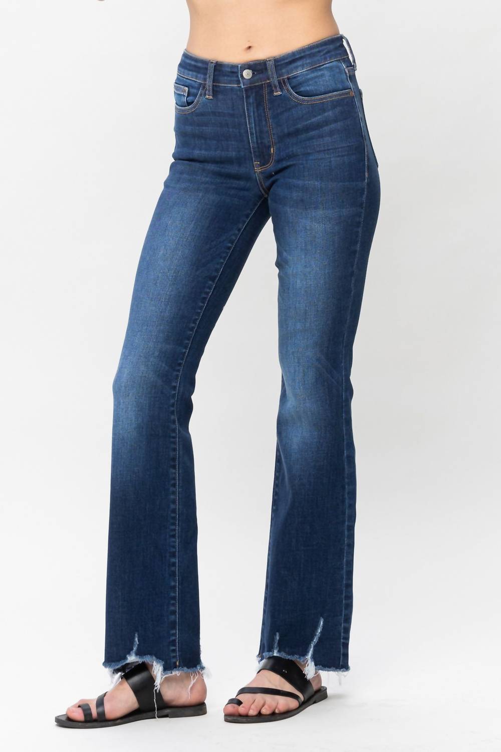 Judy Blue - Mid-rise Non Distressed Hem Bootcut Jeans