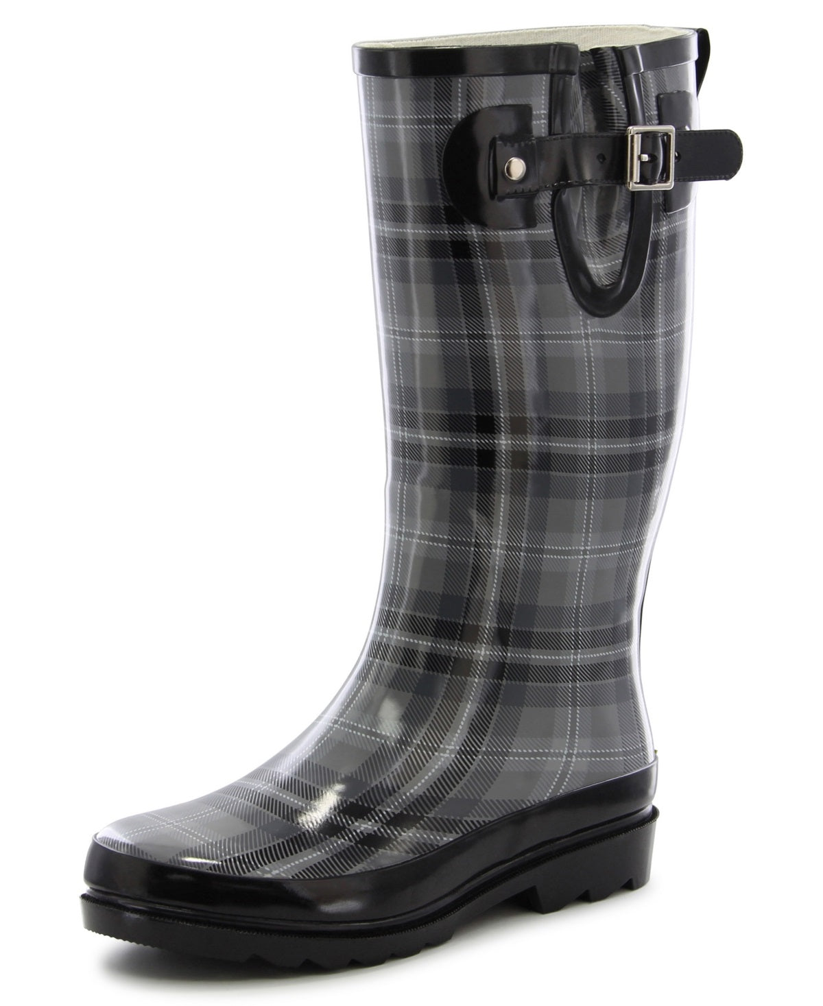 Western Chief Women's Highland Plaid Rain Boot Gray Size 6 M