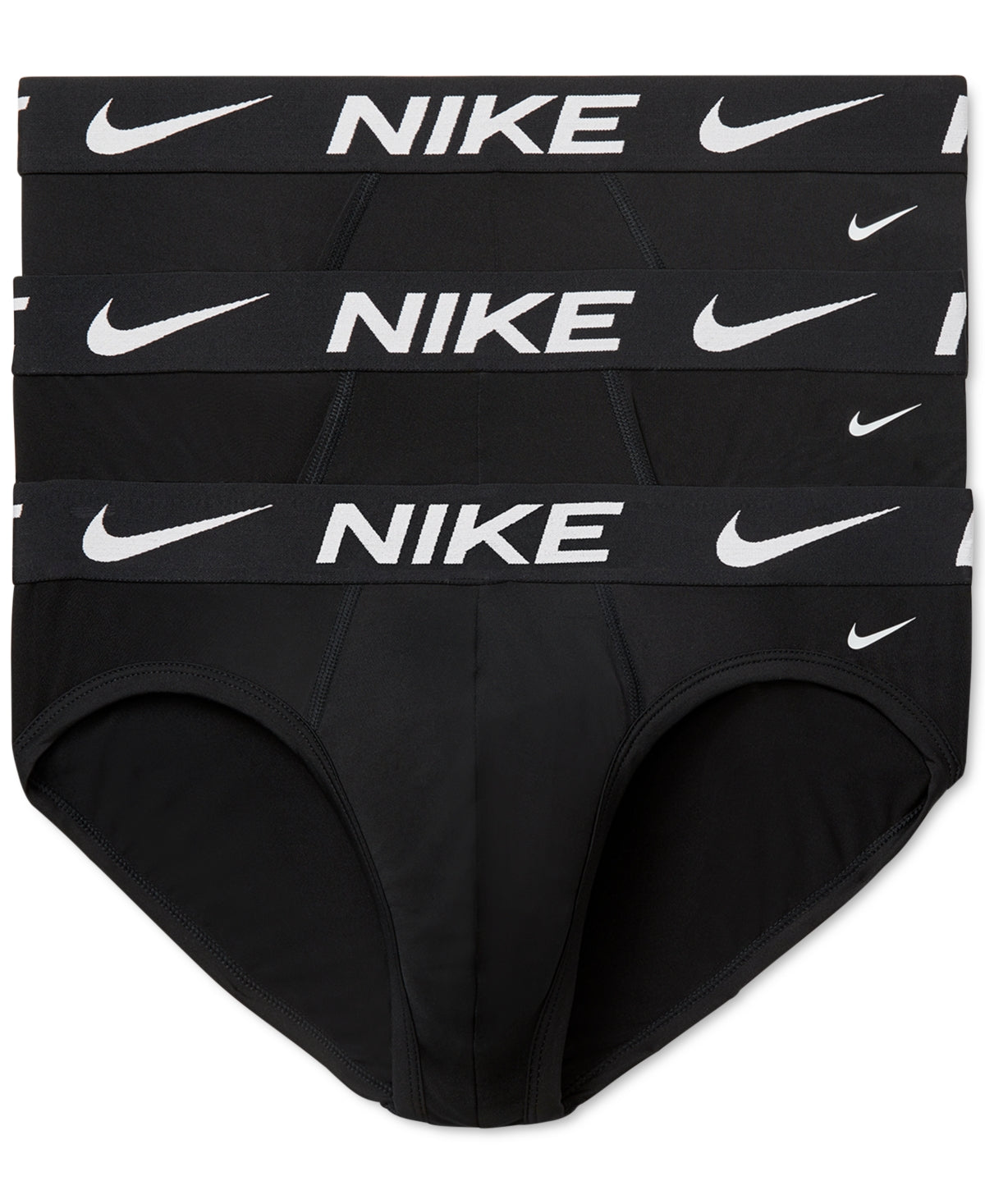 Nike Men's 3 Pack Dri Fit Essential Micro Stretch Briefs Black Size Medium