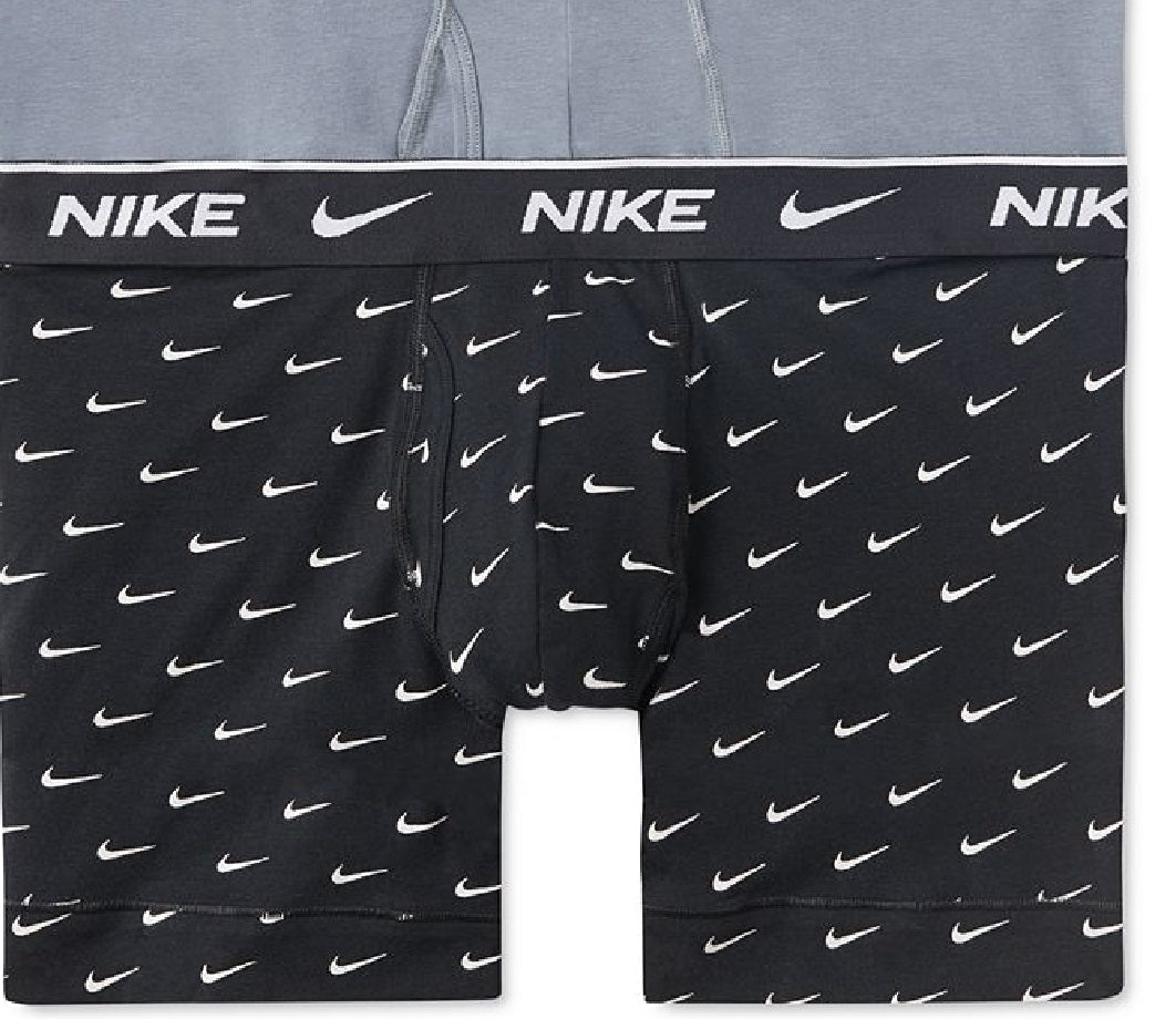 Nike Men's Dri Fit Essential 3 Pack Stretch Cotton Boxer Briefs Black Size X-Large
