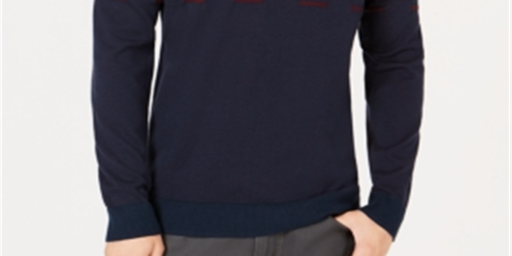 Alfani Men's Colorblocked Dash Sweater Red Size Medium