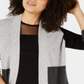 Charter Club Women's Pure Cashmere Colorblocked Cardigan Gray Size X-Large