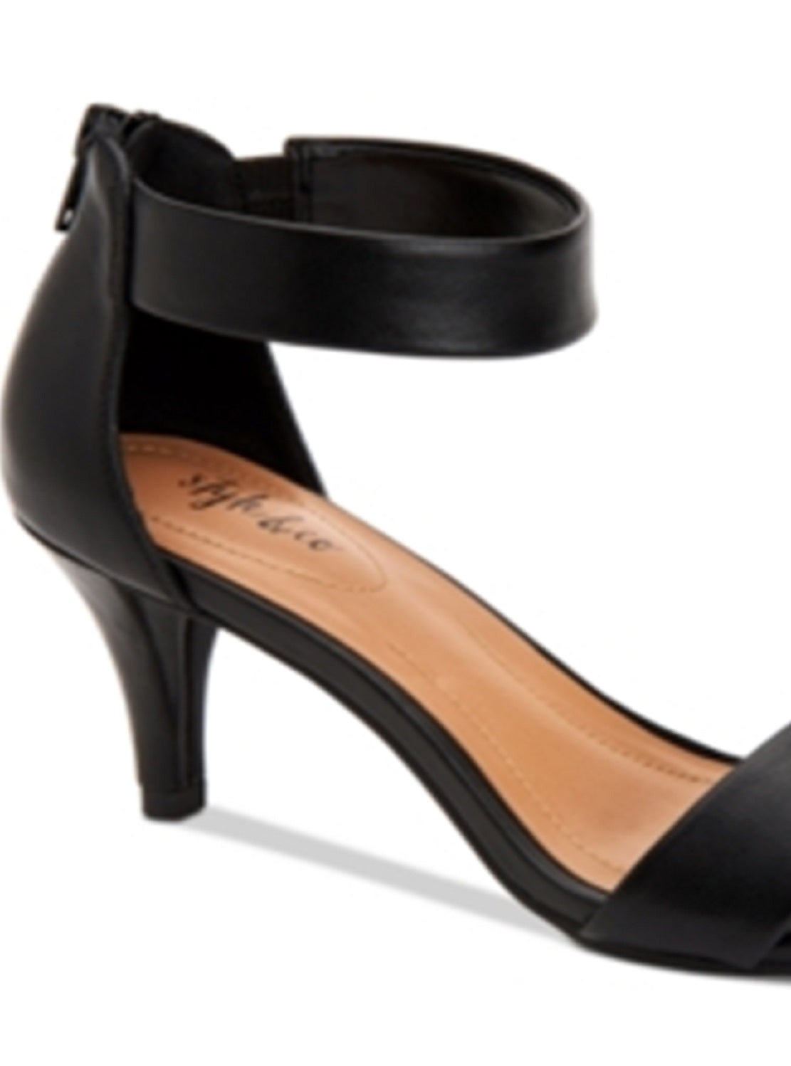 Style & Co Women's Paycee Two Piece Dress Sandals Black Size 7W
