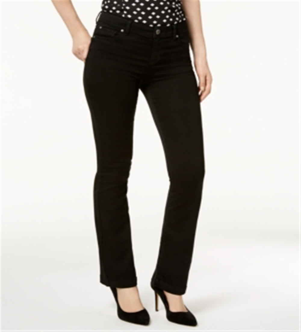 INC International Concepts Women's Curvy Fit INCFinity Bootcut Jeans Black Size 8