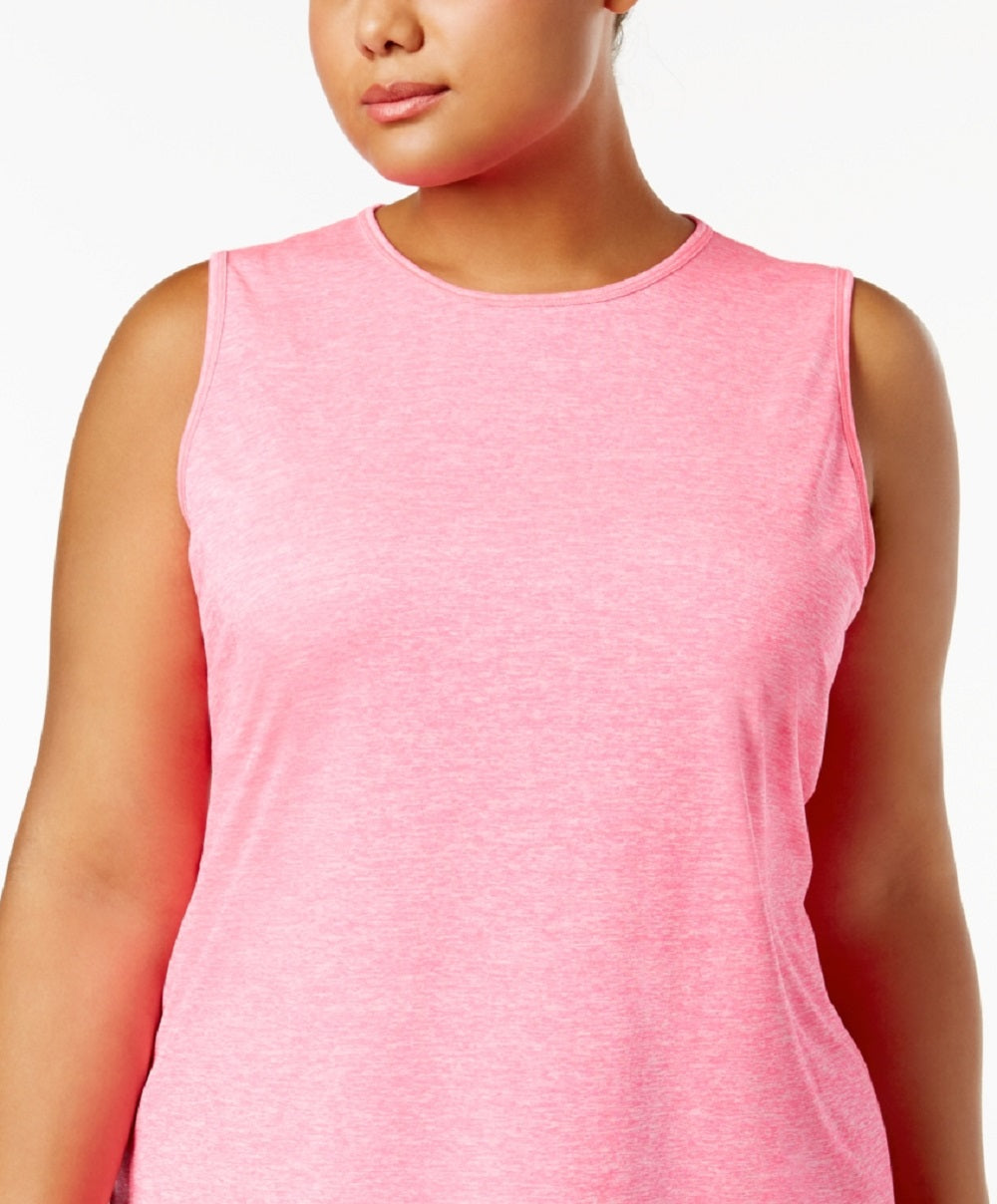 ID Ideology Women's Keyhole Back Tank Top Pink Size 2X