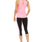 ID Ideology Women's Essentials Heathered Keyhole Back Tank Top Pink Size Large