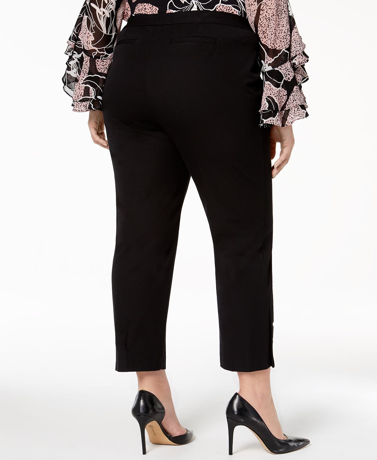 Alfani Women's Plus Studded Ankle Pants Black Size 20W