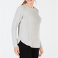 Charter Club Women's Cable Detail Sweater Gray Size Large