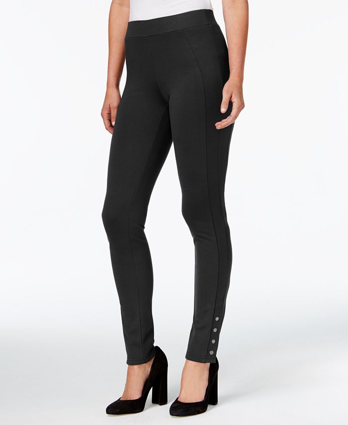 Style & Co Women's Ponte Skinny Pants Gray Size Petite