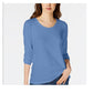 Maison Jules Women's Scoop Neck Top Blue Size XX-Large