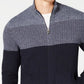 Alfani Men's Ombre Colorblocked Ribbed Knit Full Zip Cardigan Blue Size XXX-Large