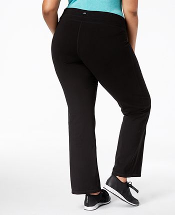 ID Ideology Women's Flex Stretch Active Yoga Pants Black Size 2X
