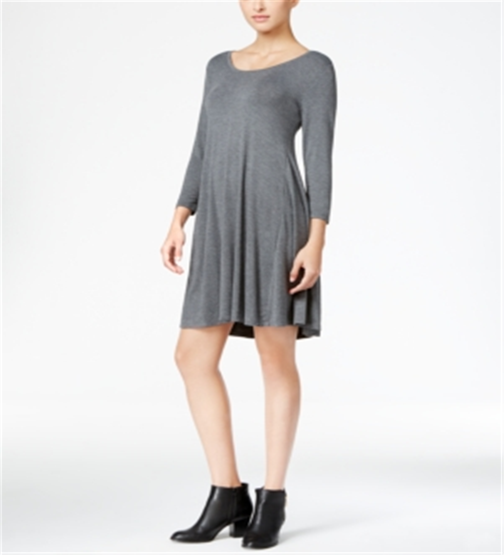 Style & Co Women's Swing Dress Gray Size Petite M