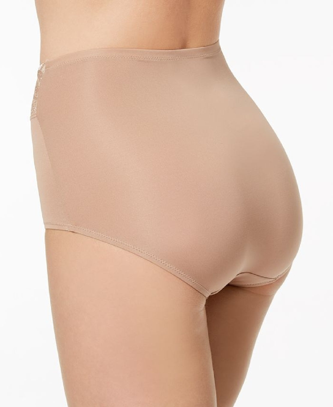 Warner's Women's No Pinching No Problems Lace Waist Brief Underwear Brown Size 8