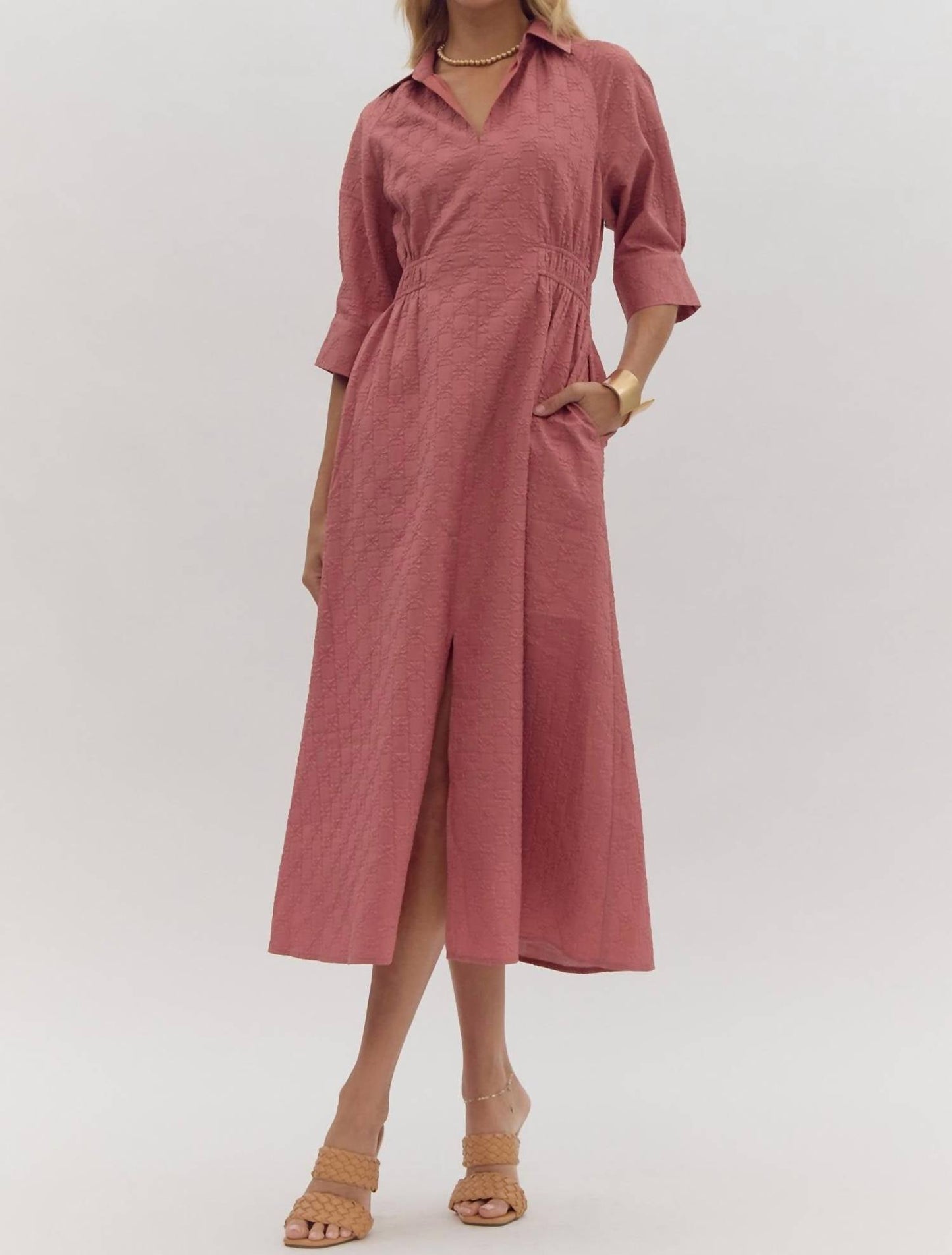 Entro - Collared Midi Dress