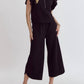 Entro - Half Zip Textured Flutter Sleeve Top