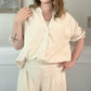 Risen - Short Ruffle Sleeve Button Down Top