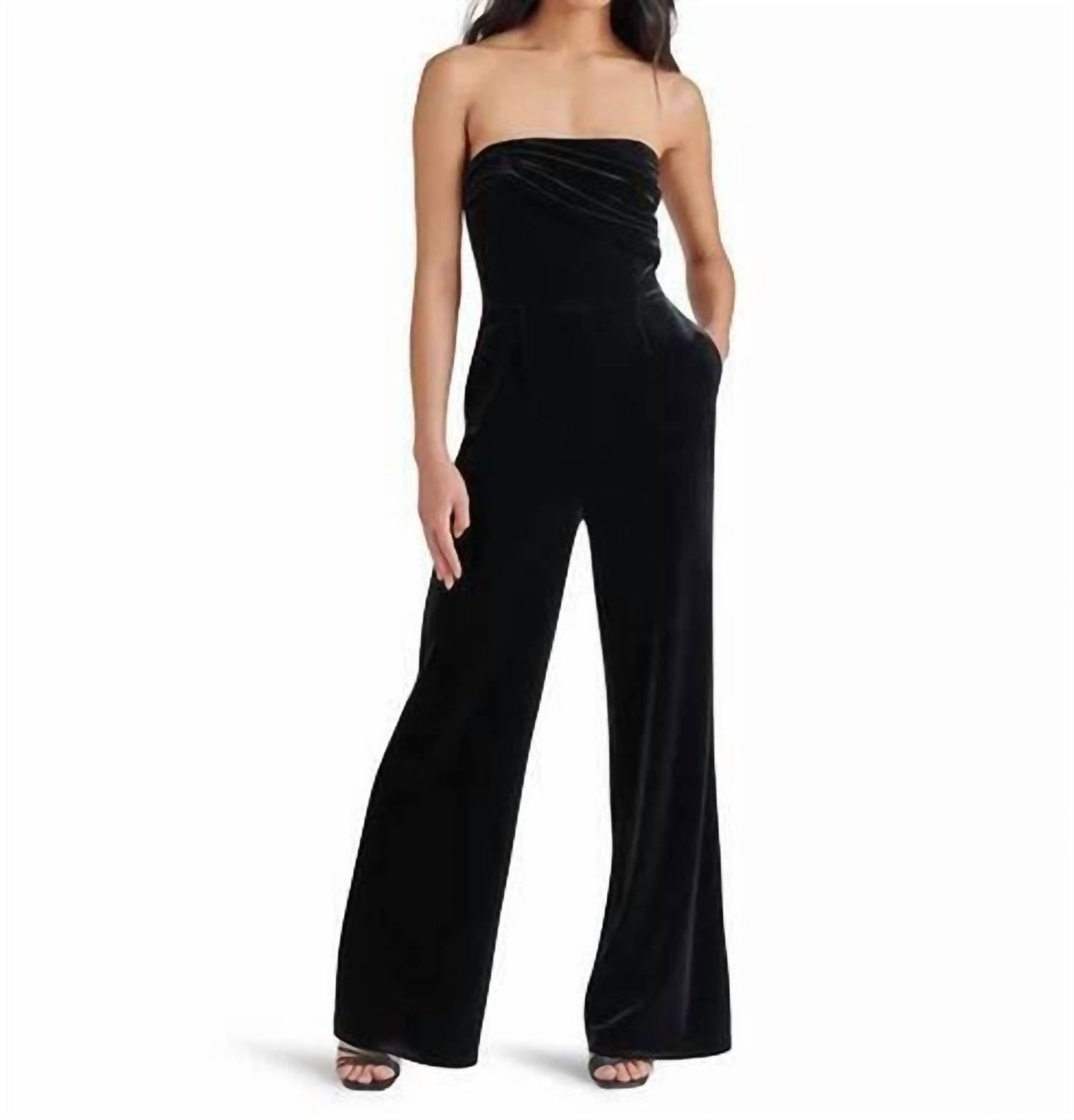 Steve Madden - Women's Swanilda Velvet Strapless Jumpsuit
