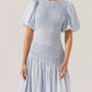 Astr - THEONI SMOCKED ASYMETRIC DRESS