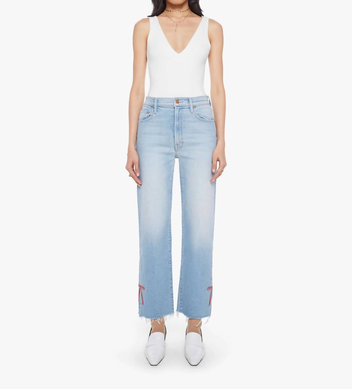 Mother - Rambler Zip Slice Hover Fray Jean
