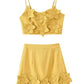 Sundayup - Floral Applique Top & Skirt Set