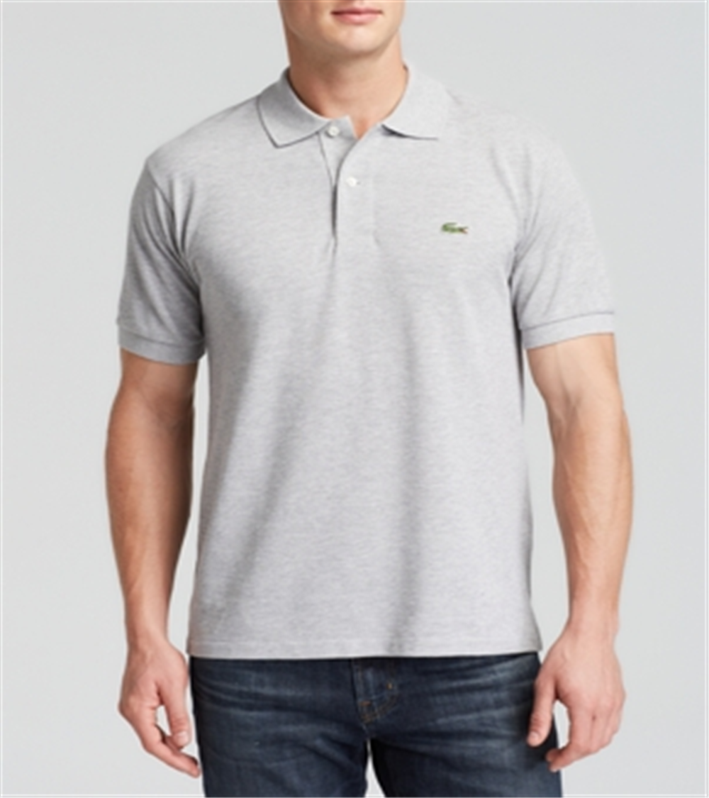 Lacoste Men's Classic Short Sleeve Chine Pique Polo Shirt Grey Size XL