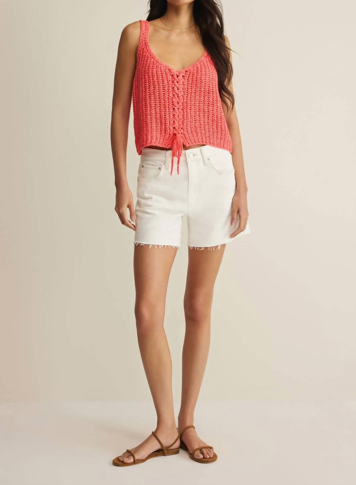 Z Supply - Tate Lace Up Scoop Neck Top