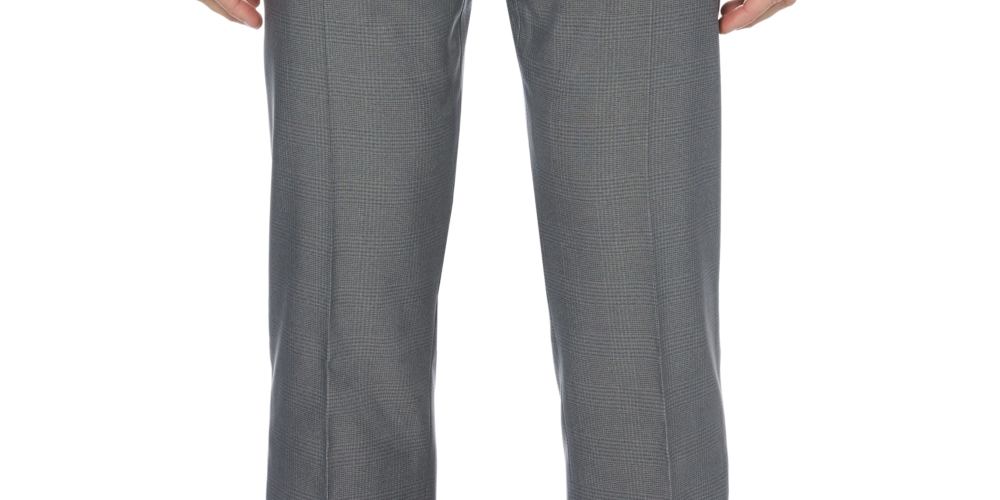 Perry Ellis Men's Modern Fit Performance Stretch Subtle Pattern Dress Pants Gray Size 42X30