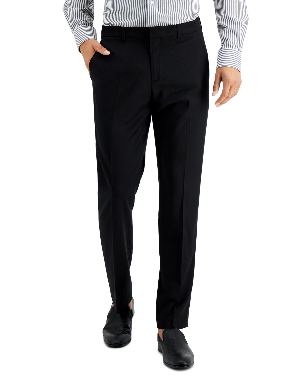 Perry Ellis Men's Slim Fit Non Iron Heathered Dress Pants Black Size 34X30