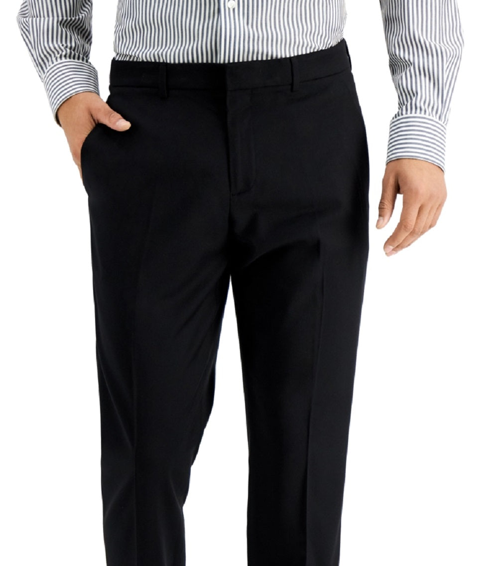 Perry Ellis Men's Slim Fit Non Iron Dress Pants Black Size 38X32