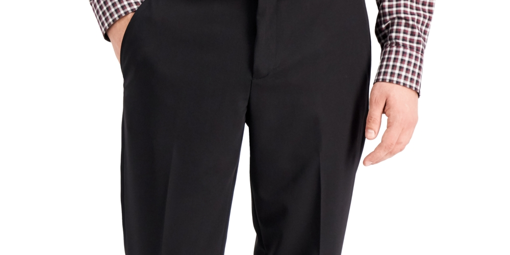Perry Ellis Men's Modern Fit Stretch Solid Resolution Pants Black Size 32X30