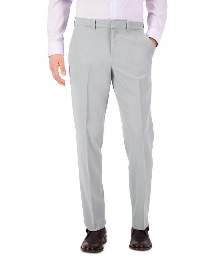Perry Ellis Men's Modern Fit Stretch Solid Resolution Pants Gray Size 34X30