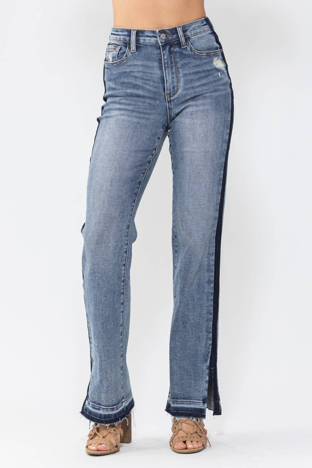 Judy Blue - High Waist Side Seam Detail Straight Leg