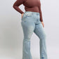 Judy Blue - Mid Rise Tinted Pin Tack Detail Flare Jeans