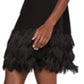 BCBGMAXAZRI Women's Addilyn Fringe Trim Shift Dress Black Size 2