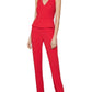BCBGMAXAZRIA Women's Sleeveless Slim Leg Peplum Jumpsuit Red Size 2