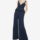 BCBGMAXAZRIA Women's Wide Leg Peplum Jumpsuit Blue Size XX-Small