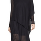 BCBGMAXAZRIA Women's Asymmetrical Turtleneck Dress Black Size Medium