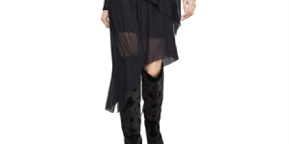 BCBGMAXAZRIA Women's Asymmetrical Turtleneck Dress Black Size Medium