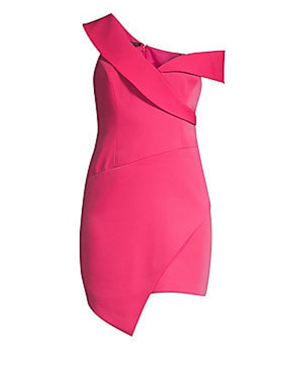 BCBG मैक्स अज़रिया महिलाओं की माइक्रो सैटिन बायस कट हेम ड्रेस गुलाबी साइज़ 6