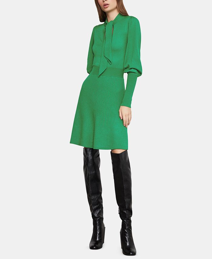 BCBGMAXAZRIA Women's Wool Blend Knit Sweaterdress Green Size X-Small