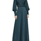 BCBGMAXAZRIA Women's Satin Drape Maxi Dress Green Size 8