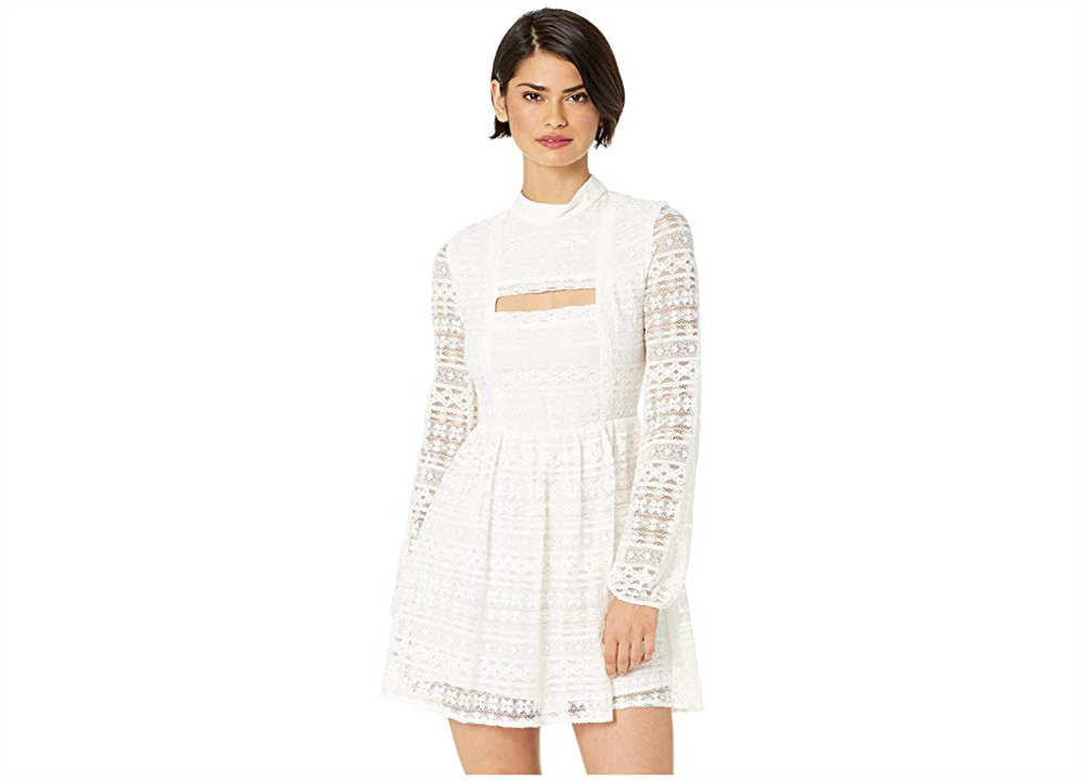 BCBGeneration Women's Peek a Boo Lace Dress White Size 2